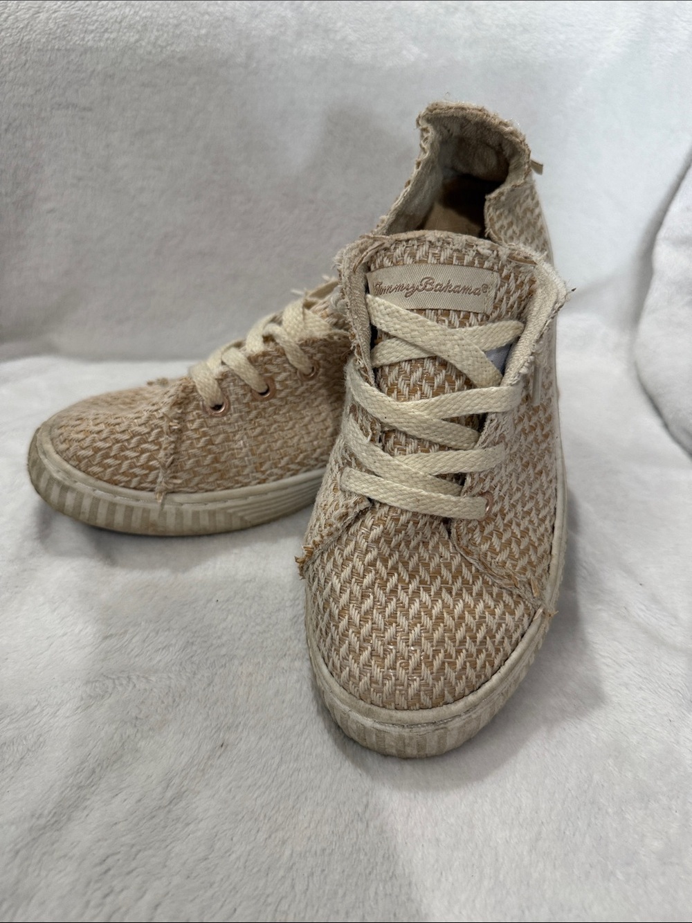 Tommy Bahama Neutral Beige Woven Sneakers